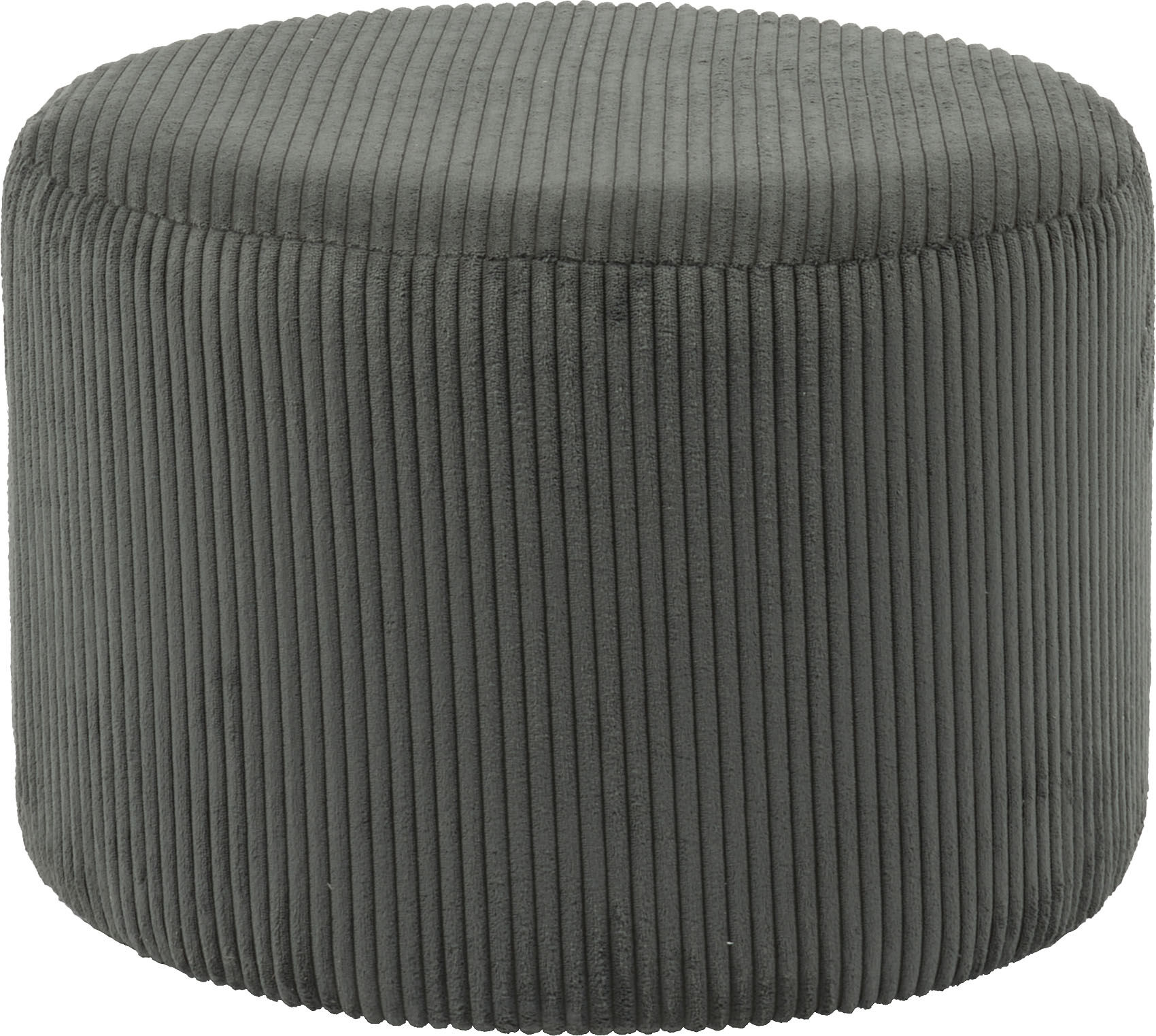 Polsterhocker SALESFEVER "Komfortabler Polsterhocker", grau (dunkelgrau), B:55cm H:38cm T:55cm, Cordstoff (100% Polyester), Hocker, Polsterhocker, Bezugstoff Oeko-Tex zertifiziert und PFC-frei dunkelgrau B/H/T: 55cm x 38cm x 55cm, Cord, Sitzhocker Ø55cm D