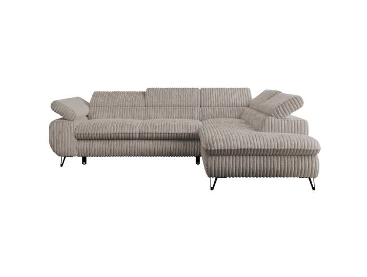 ECKSOFA PETER L Hellbraun Cord - Rechts Seite