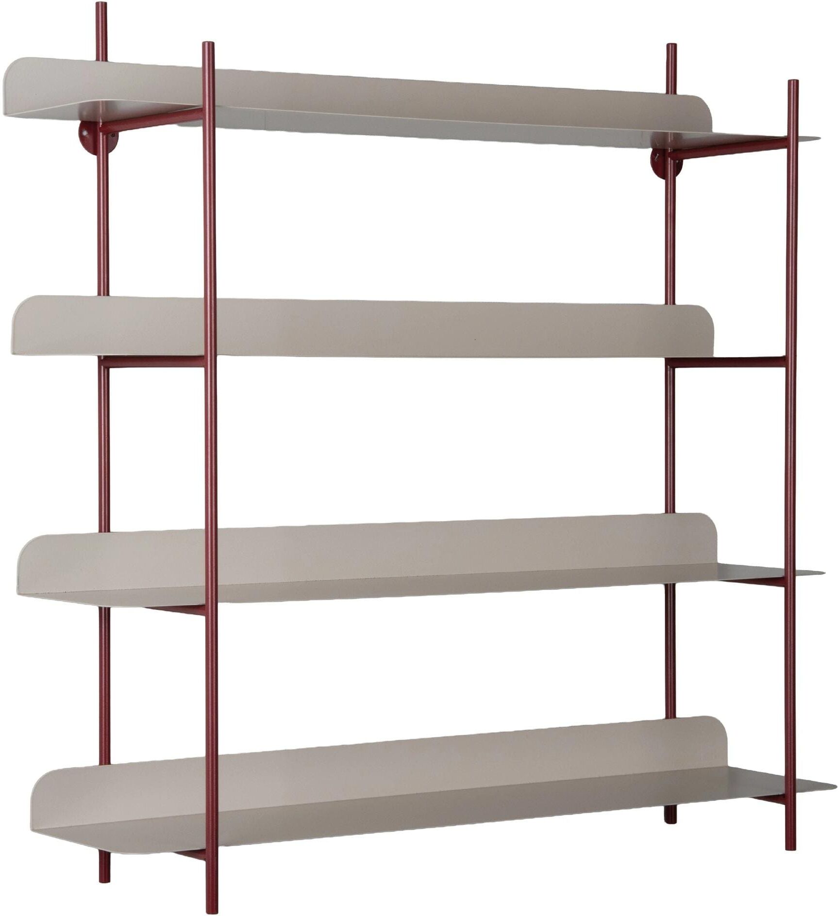 Wandregal PRESENT TIME "Reina Cuatro", beige (grau, rot), B:60cm H:60cm T:16cm, Eisen, Metall, Regale, Wandregal grau, rot B/H/T: 60cm x 60cm x 16cm
