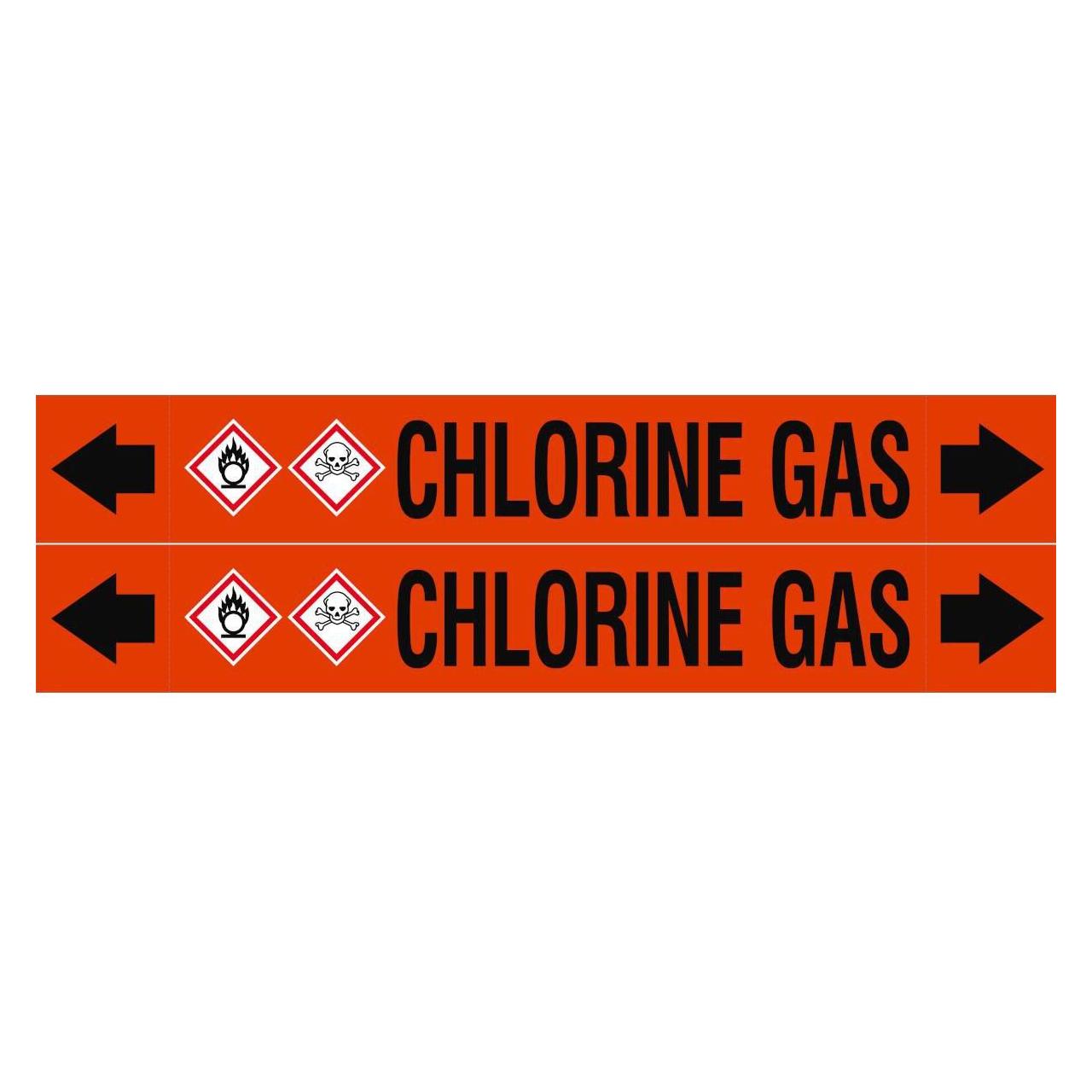 Brady ASME - Rohrmarkierer - Chlorine Gas (ASMEPM-50X345MM-CHLORINE GAS)