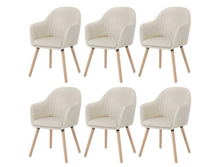 Chaises de Salle à Manger - Lot de 6 - WOLTU - Velours - Beige