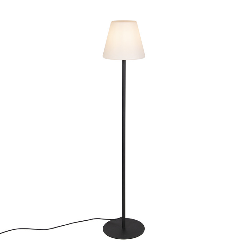 Qazqa Moderne Buiten Vloerlamp Zwart - IP44 Dimbaar
