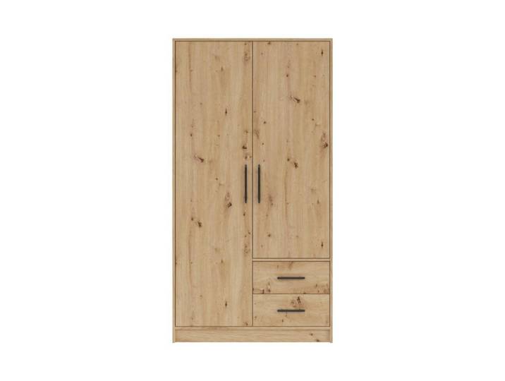 Deine Möbel 24 Kleiderschrank SAM SR3 2-türig 100 / 190 / 56 cm Eiche Artisan, 100x190x56 cm, Schlafzimmer, Kleiderschränke, Drehtürenschränke