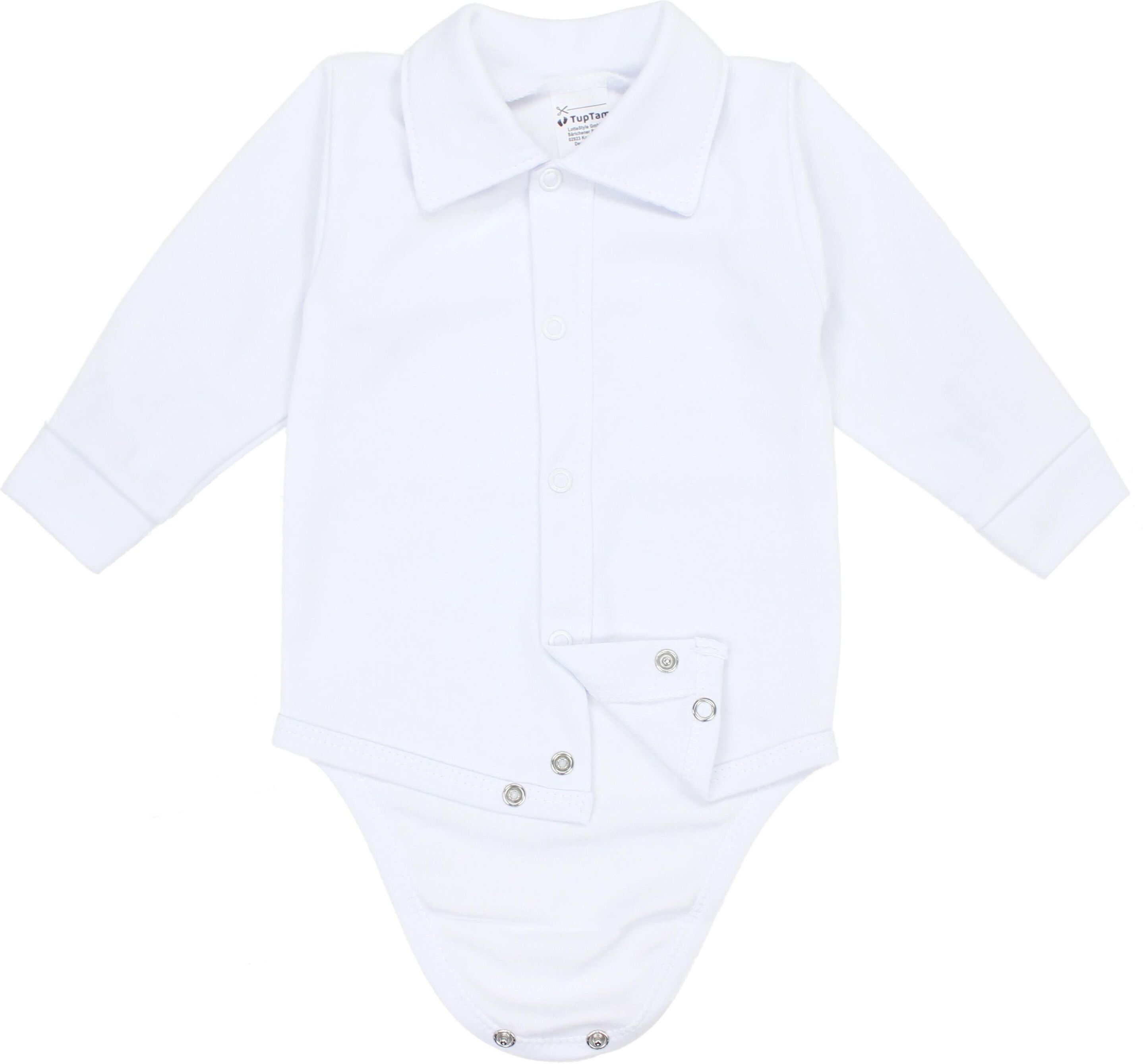 Body TUPTAM "Body Baby Jungen Langarm Kurzarm Body mit Kragen", Jungen, Gr. 86, N-Gr, weiß, Obermaterial: 100% Baumwolle CO., Bodys Body