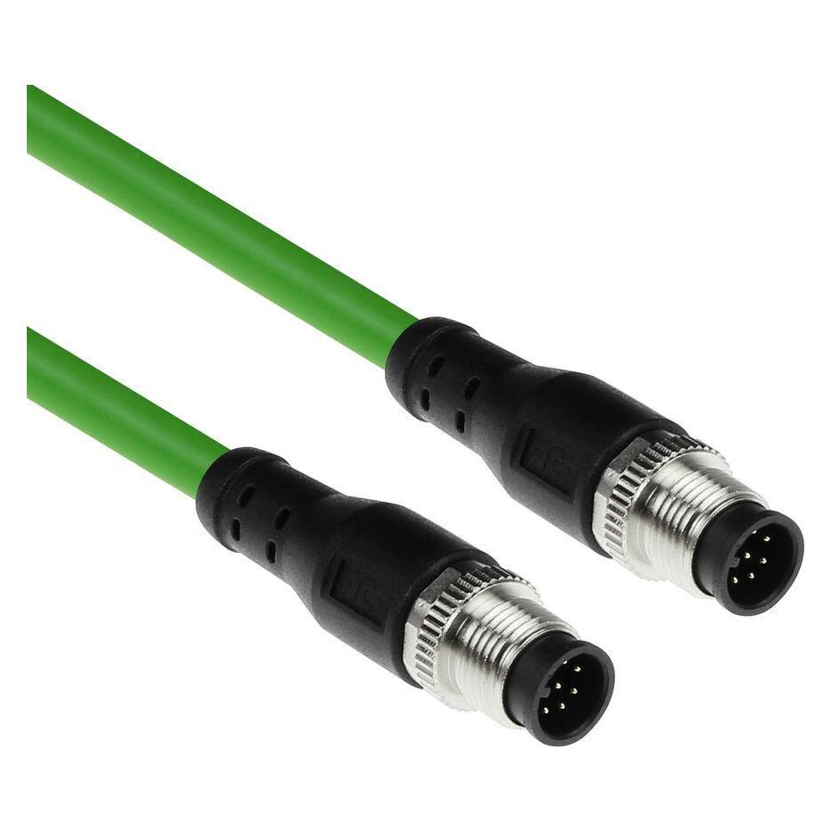 ACT Industrial 5.00 meters Sensor cable M12A 8-pin male to M12A 8-pin male, Ultraflex TPE cable, shielde (SC3862)