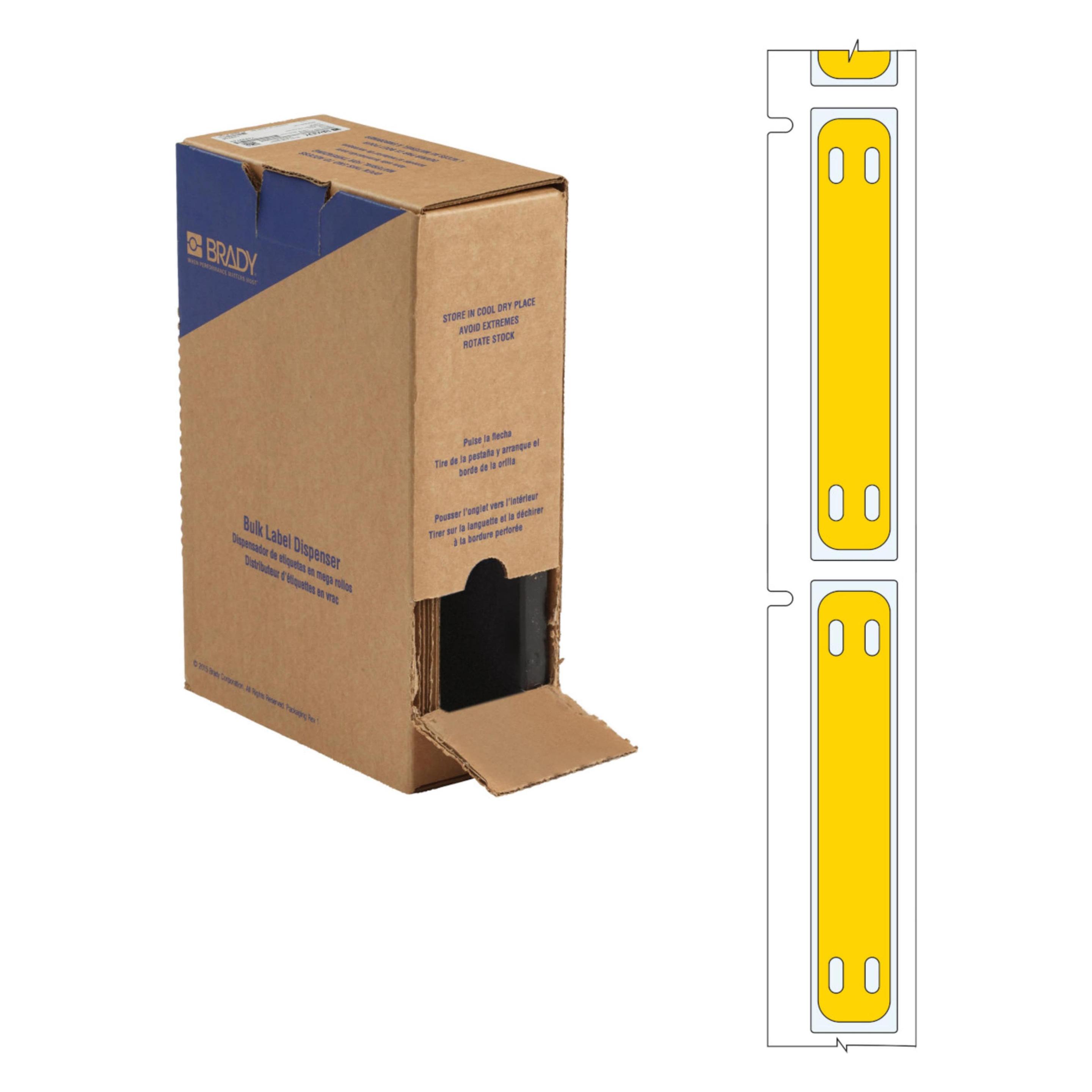 Brady BM-10x60-7643-YL-L, Heatex Schilder, Gelb, matt, 10.00 x 60.00 mm, nicht klebend, Grossrolle (312196)