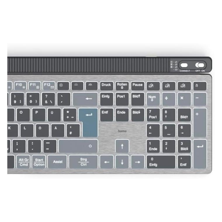 Hama WK-750 Tastatur kabellos grau (DE, Kabellos) (00173068)