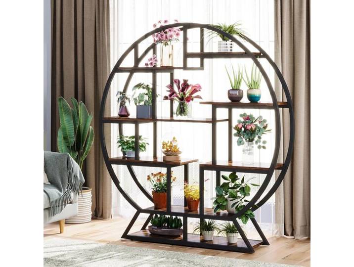 Support de plantes d'intérieur 8 étages pour 10 pots de fleurs-160cm-Étagère pour plantes en métal- étagère de présentation - Brun