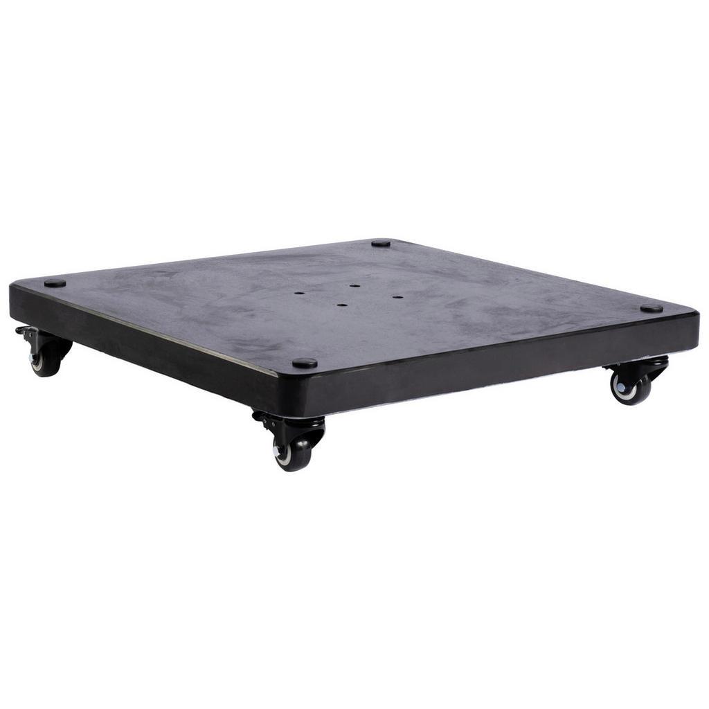 Tierra Outdoor Sonnenschirmständer , Schwarz , Stein , 80x5x80 cm , wetterfest, Rollen , Sonnen- & Sichtschutz, Sonnenschirmständer
