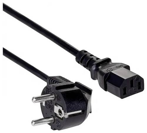 Akyga Strom Anschlusskabel [1x Schutzkontakt-Stecker - 1x Kaltgeräte-Buchse C13] 1.5m Schwarz