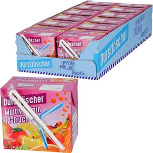 Durstlöscher Saft Multivitamin 12-Frucht, Trinkpäckchen, je 0,5 Liter, 12 Stück