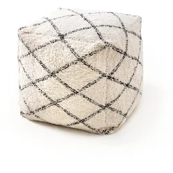 benuta Nest - Pouf Naomi Cream 45x45x45 cm