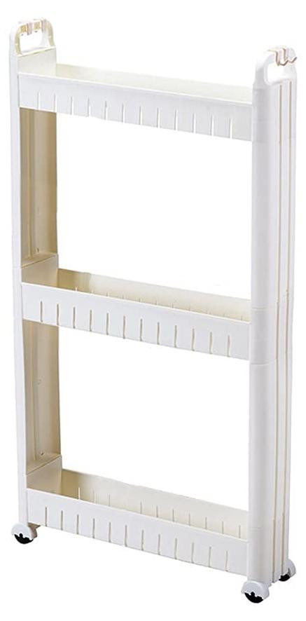 Dripio Smalle rolwagen met 3 niveaus, wit, Breedte: 10 cm