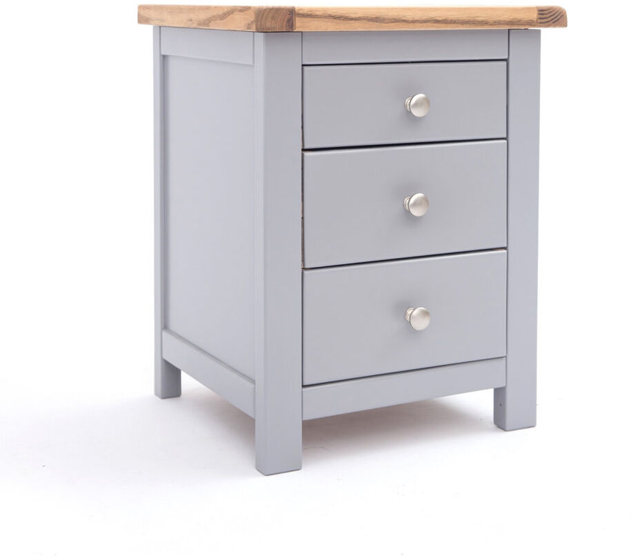 Three Posts Genesee 45 cm W Bedside Table Grey/Chrome 56cm H X 45cm W X 40cm D