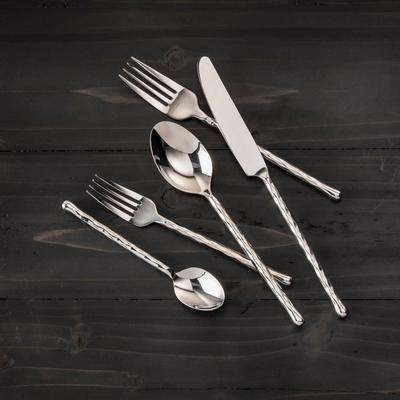 Fortessa Spindle 18/10 Stainless Steel, 5 Piece Flatware Set (Service for 1), Silver - 5 Piece Set