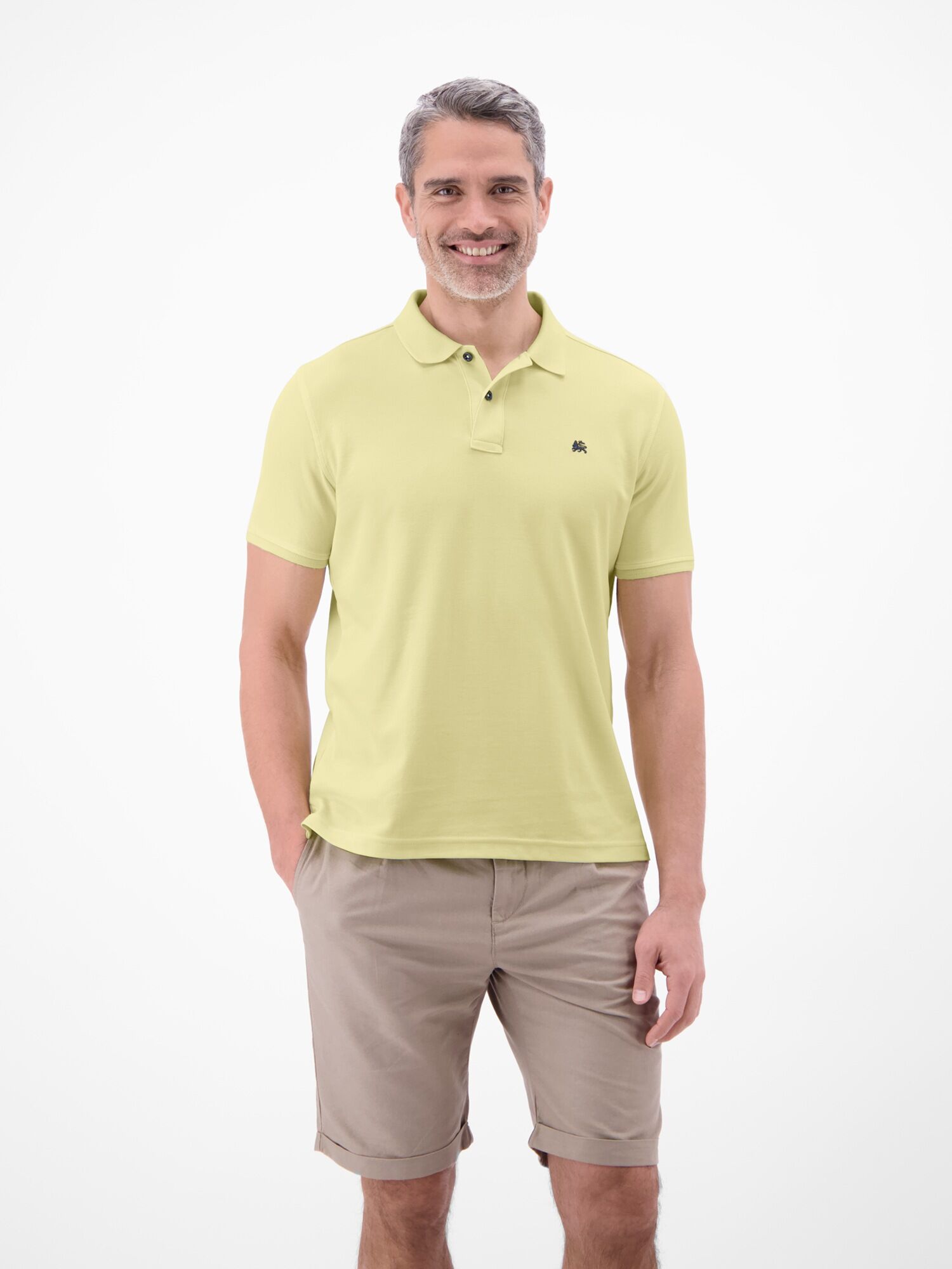 Poloshirt LERROS "COOL & DRY", Herren, Gr. S, gelb (lemon water), Single Jersey, Obermaterial: 60% Baumwolle, 40% Polyester, unifarben, normal hüftbedeckend, Rundhals, abgesteppte Kante, Shirts Poloshirt, mit Logo-Stickerei lemon water S