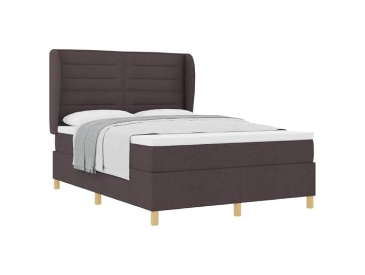 vidaXL Boxspringbett mit Matratze Dunkelbraun 200 x 140 cm Stoff