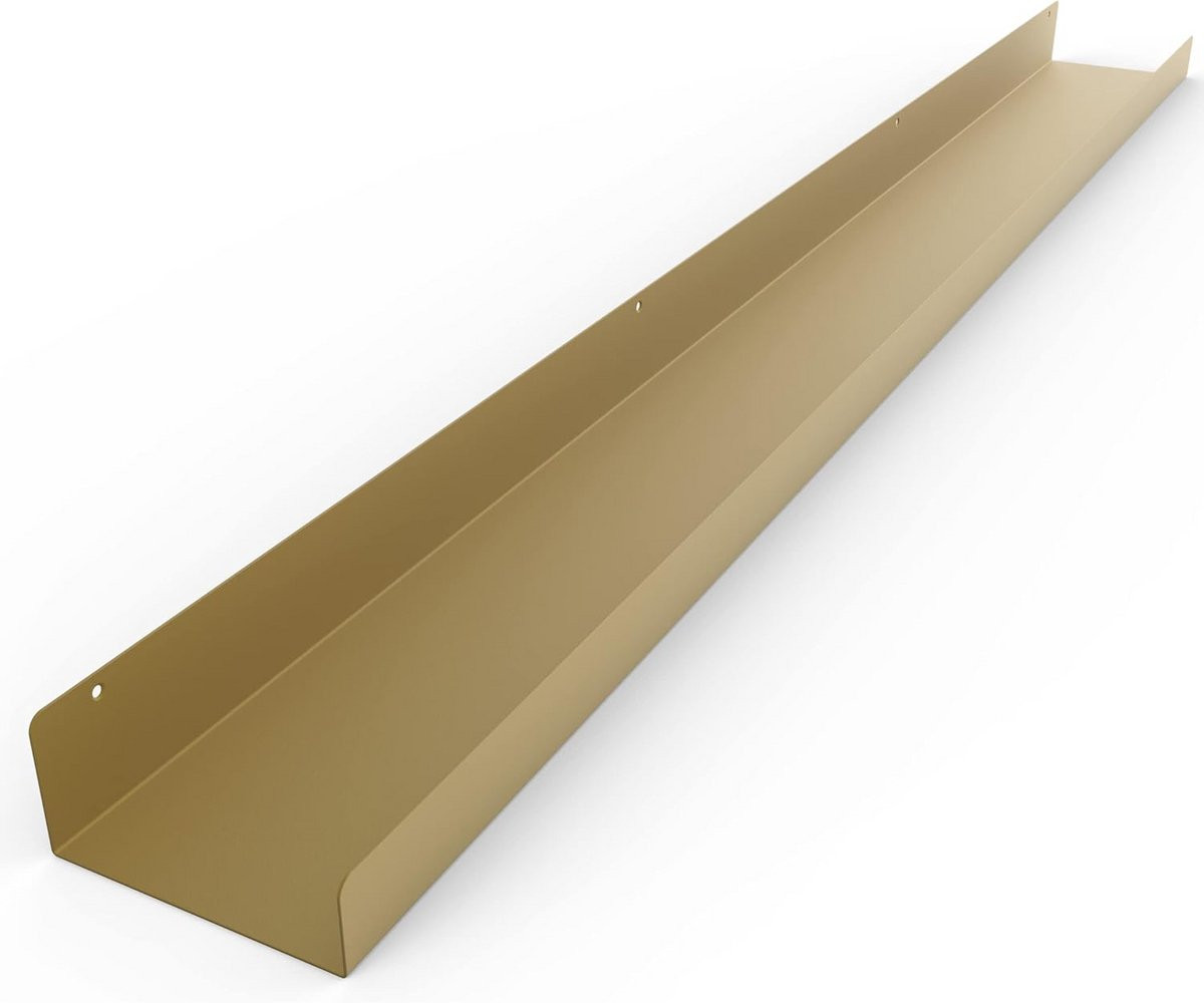 Drijvende metalen wandplank 48 inch goud - Industrieel design voor moderne boerderijstijl