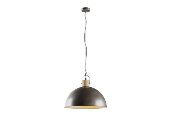 Lindby Pendelleuchte in grün metallic, holz, Hängelampe Hängeleuchte E27, Industrielles Design für Wohnzimmer, Esszimmer