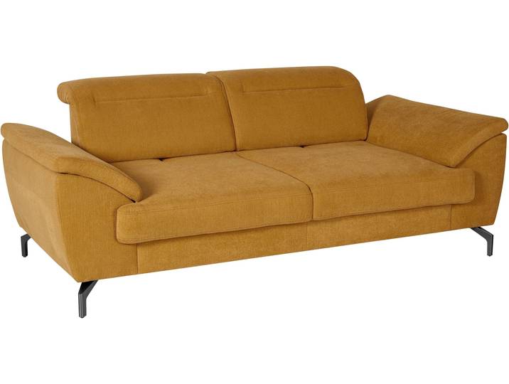 2,5-Sitzer Sofa, Gelb (Mustard), 207x112 cm, Luxus-Microfaser, Sitzverstellung, Modern, SIT & MORE