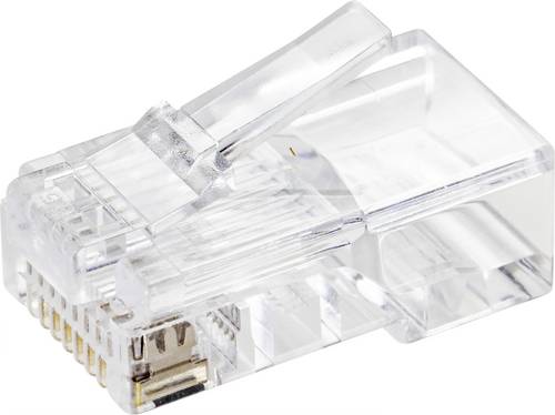 TRU COMPONENTS TC-9202516 RJ 45 Steckverbinder Stecker, gerade Polzahl Sensoren 8P8C Transparent 5St.