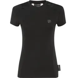 PLEIN SPORT Kurzarm-Rundhals-T-Shirt, Größe L in Schwarz 02