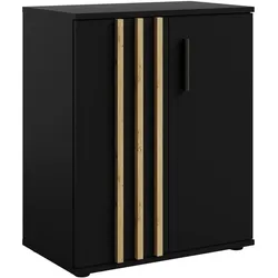 KOMMODE TECTONIC 60/72,7/35cm mit Schubladen 2 Türen Schwarz