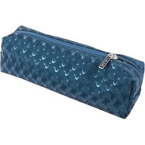 Online Federmäppchen Petrol Drops, Schlamperetui, aus Kunststoff, blau