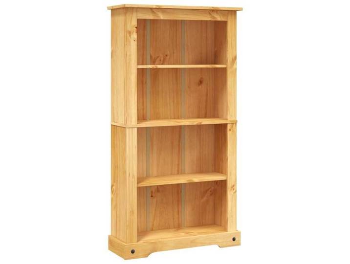 Bibliothèque Verticale - 4 niveaux - Pour enfant/adulte - Gamme Corona Pin mexicain 80x29x150 cm B615