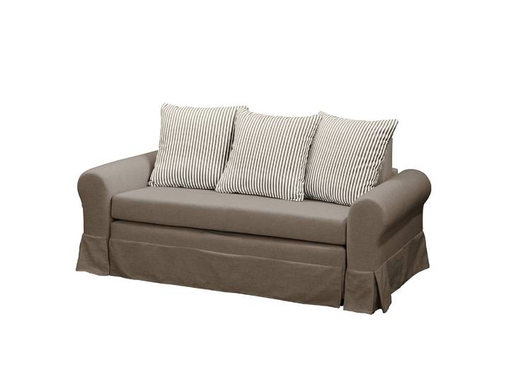 Schlafsofa Larmond Braun/Taupe Webstoff Sari / Webstoff Habren 185cm Landhaus