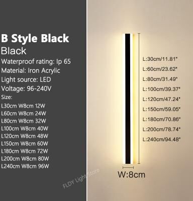 Modern Harvest Tools & Trends Minimalist Wall Lamps Line Light, Long Strip Outdoor Garden Wall Lamp For Villa Background Decoration b Style Black neutral No Remote l120cm
