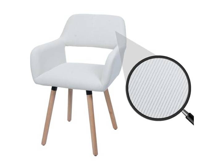 Mendler Esszimmerstuhl HWC-A50 II Holz Cord - Creme-weiß