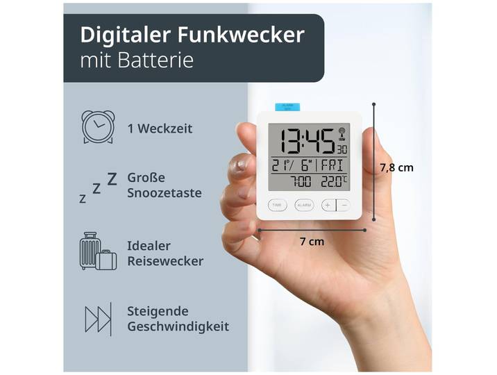 Wecker ADE Weiss ABS B 7.8 cm - Wecker