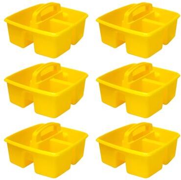 Storex Small Caddy, Yellow, Pack of 6