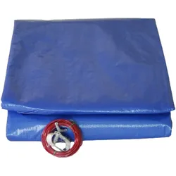 Tecplast Poolabdeckplane rund 620 cm für 540 cm große Pools Blau und grün Abflussnetz