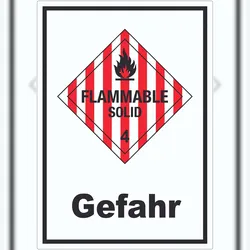 HB-Druck Aufkleber Entzündbare feste Stoffe Gefahr Flammable Solid A3 (297x420mm)