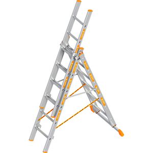 Layher Mehrzweckleiter Topic 1040, 3-teilig, mit 3 x 6 Sprossen