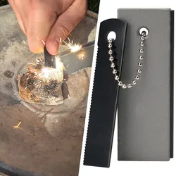 Magnesium Feueranzünder mit Schaber und integriertem Feuerstahl, Survival Feuerstarter für Lagerfeuer, Holzöfen, Camping und Outdoor Abenteuer