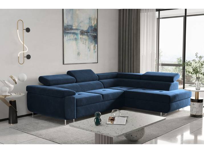 Kaiser Möbel Ecksofa mit schlaffunktion und bettkasten Eckcouch ATOM verschiedene Farben, Ecksofa