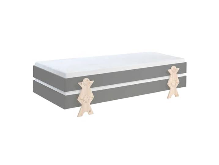 Vipack Bed, Combi, Solid, Pine, MDF, Metaal, Grijs, Single