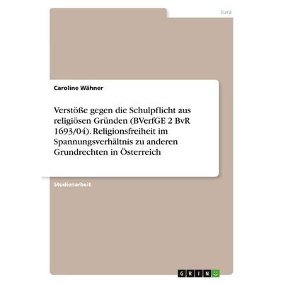 Verstöße gegen die Schulpflicht aus religiösen Gründen (BVerfGE 2 BvR 1693/04). Religionsfreiheit im Spannungsverhältnis zu anderen Grundrechten in