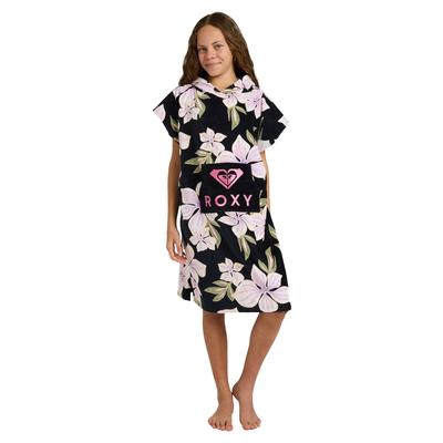 Badeponcho ROXY "Rg Stay Magical Printed", bunt (oil grün of the pacific axs), Obermaterial: 100% Baumwolle., Hausmäntel