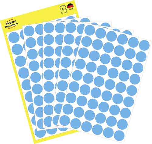 Avery-Zweckform 3142 Markierungspunkte Etiketten Ø 12mm Blau 270 St. Permanent haftend Papier