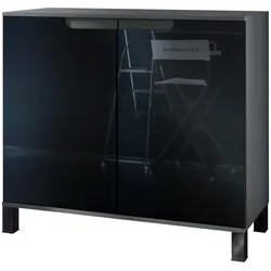 KOMMODE Sylt Schwarz Hochglanz