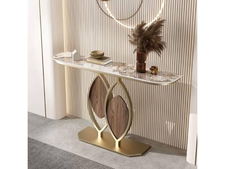 MDEUFYWEGB Eingangstisch im modernen Stil; schmaler Konsolentisch. Tisch mit Metallgestell im Eingangsbereich, schmaler Flurtisch, schlichter Sofatisch.(A,120cm/47.2in)