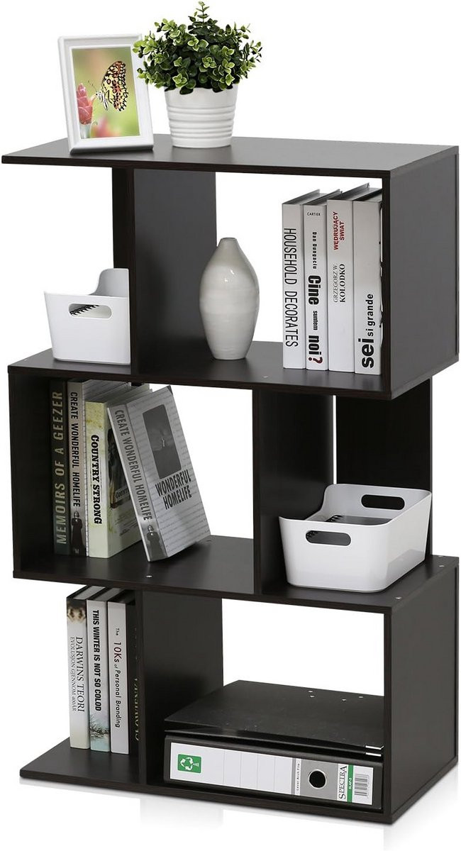 Asymmetrische Boekenkast Hout Espresso - Compact en Stijlvol Opbergrek