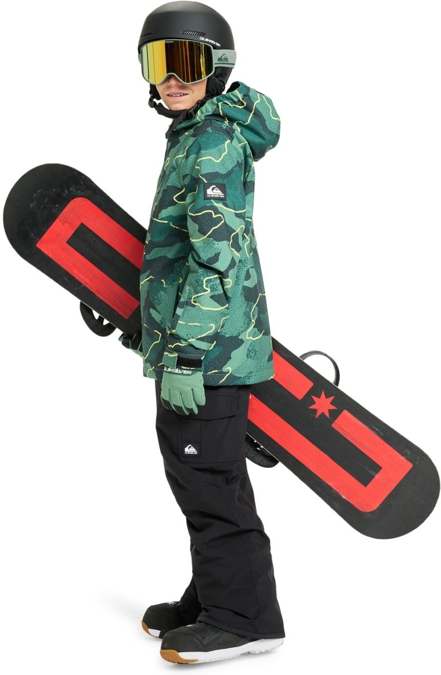Snowboardhose QUIKSILVER "Porter", Kinder, Gr. 14, Normalgrößen, schwarz, Obermaterial: 100% Polyester., Hosen Snowboardhose