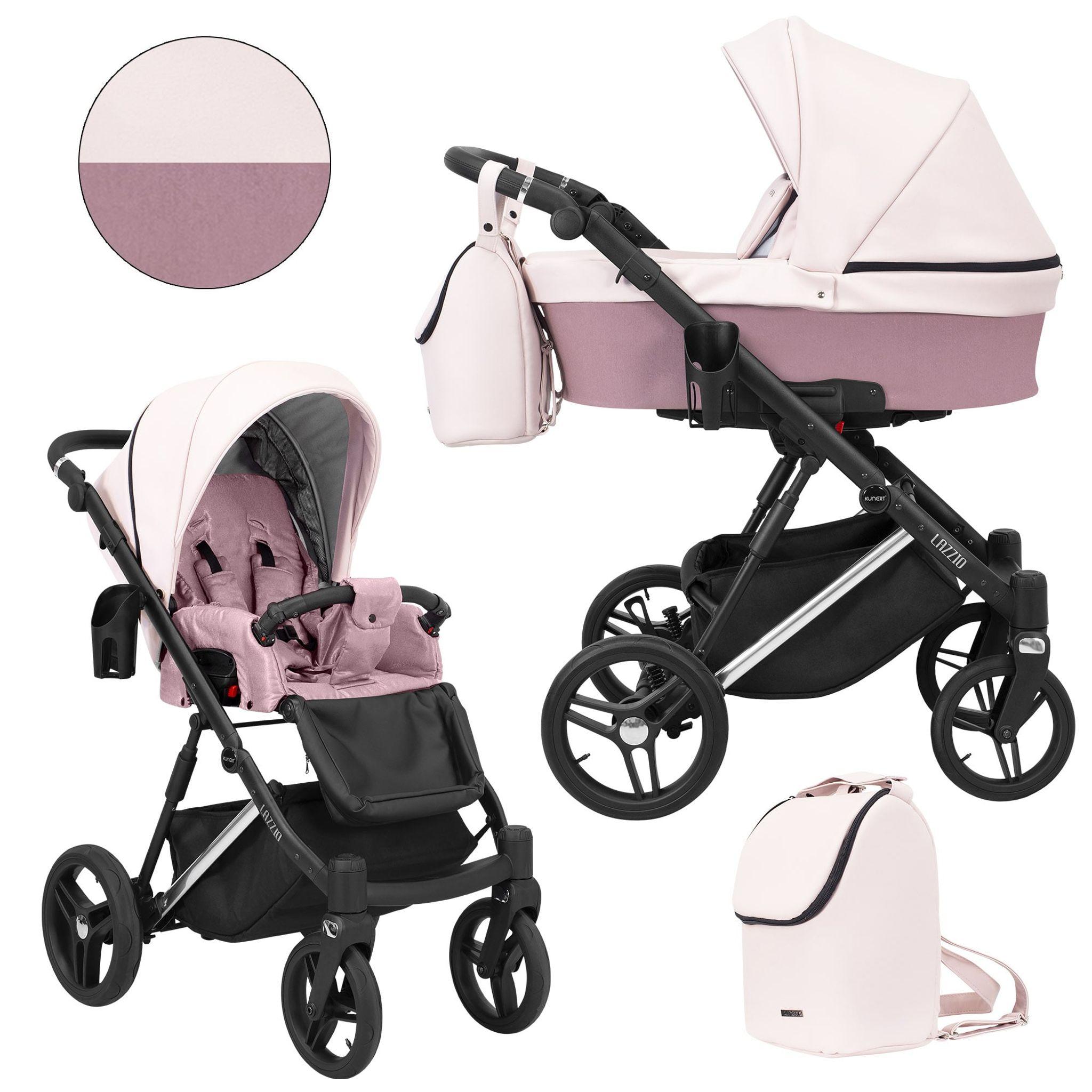 Kinderwagen Kunert Lazzio Premium 2in1 - Silberner Rahmen - Farbe: Rosa Eco