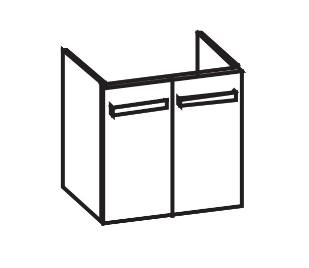 Artiqua 415 Waschtischunterschrank für Val 810284 Quarzgrau Matt Select, 415-WU2T-L70-7163-173 415-WU2T-L70-7163-173