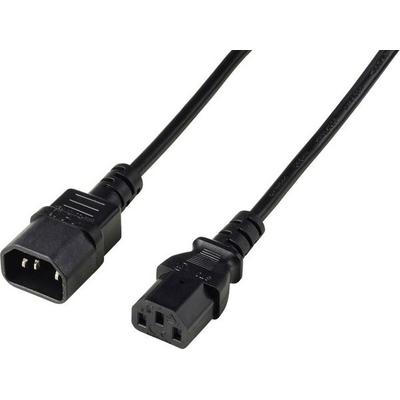 Renkforce Strom Verlängerungskabel Deluxe [1x Kaltgeräte-Stecker C13 - 1x Kaltgeräte-Buchse C14] 3.00 m Schwarz